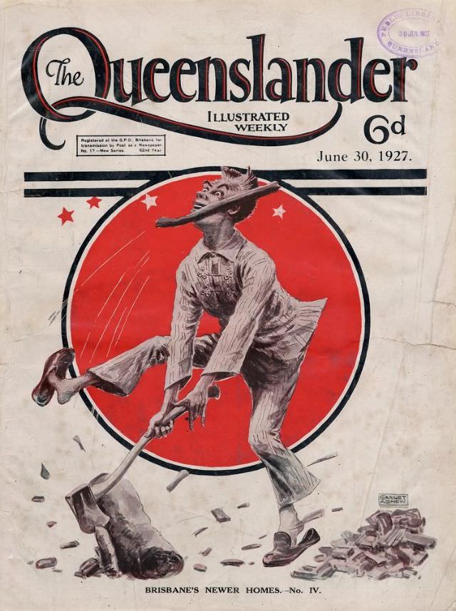 Illustrated front cover from The Queenslander, June 30, 1927