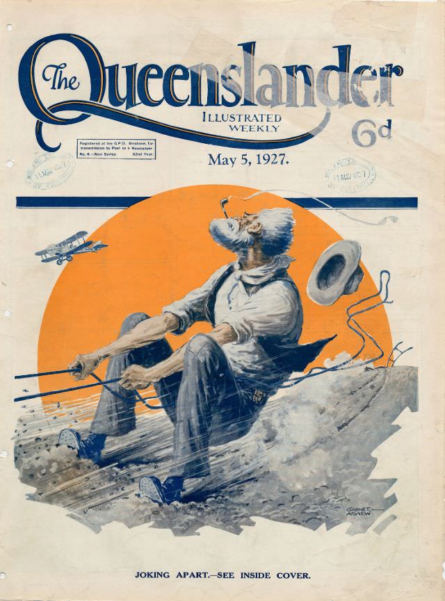 Illustrated front cover from The Queenslander, May 5, 1927