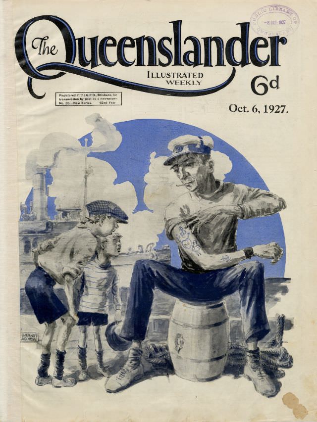 Illustrated front cover from The Queenslander, October 6, 1927
