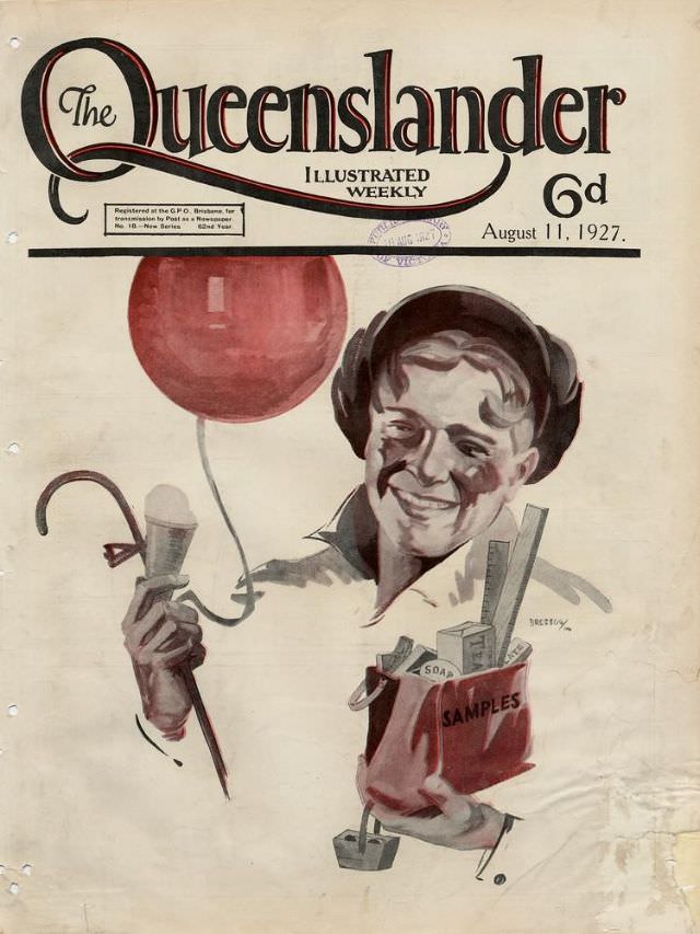 Illustrated front cover from The Queenslander, August 11, 1927