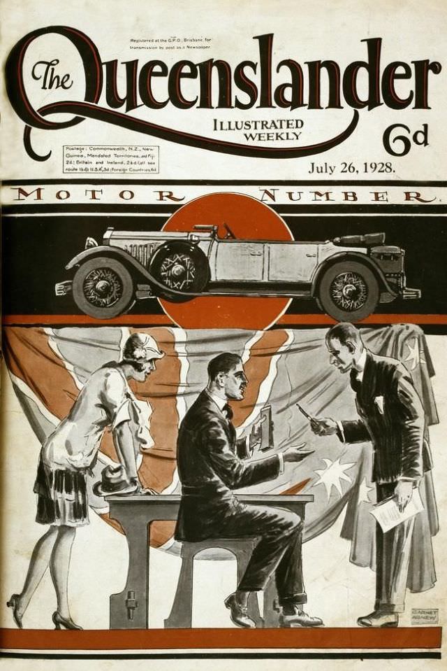 Illustrated front cover from The Queenslander, 26 July 1928