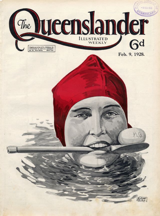 Illustrated front cover from The Queenslander, February 9, 1928
