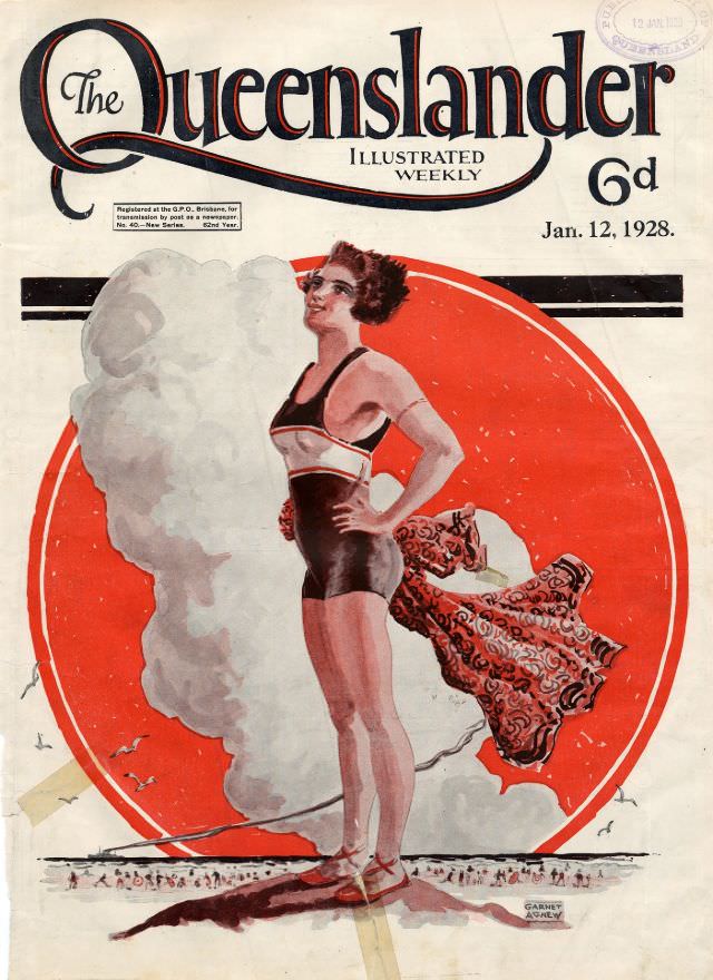 Illustrated front cover from The Queenslander, January 12, 1928