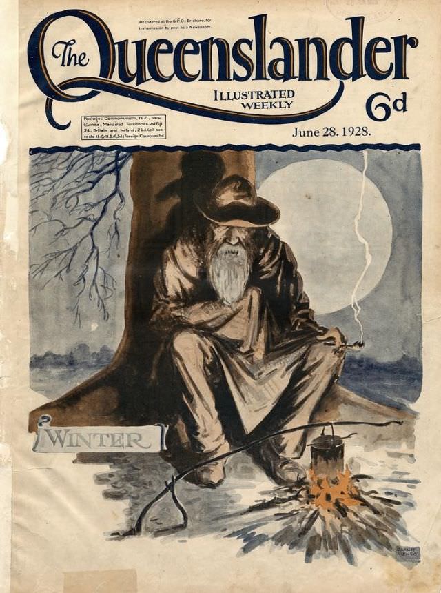 Illustrated front cover from The Queenslander, June 28, 1928