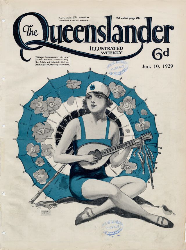 Illustrated front cover from The Queenslander, January 10, 1929