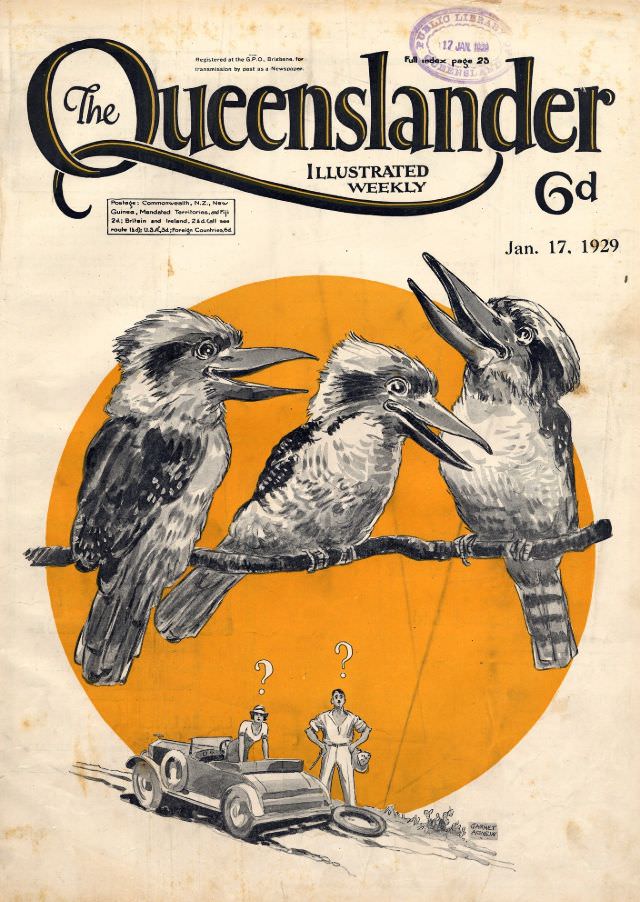 Illustrated front cover from The Queenslander, January 17, 1929