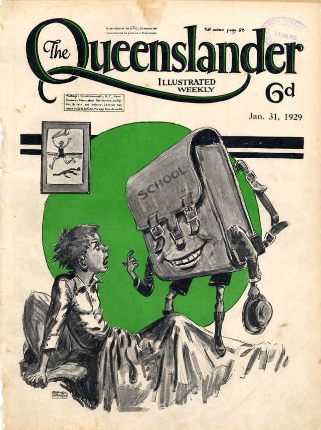 Illustrated front cover from The Queenslander, January 31, 1929