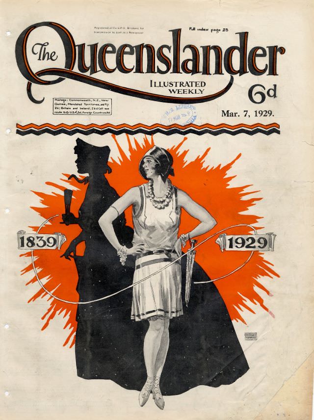 Illustrated front cover from The Queenslander, March 7, 1929