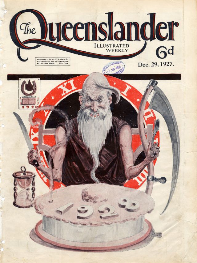 Illustrated front cover from The Queenslander, December 29, 1927