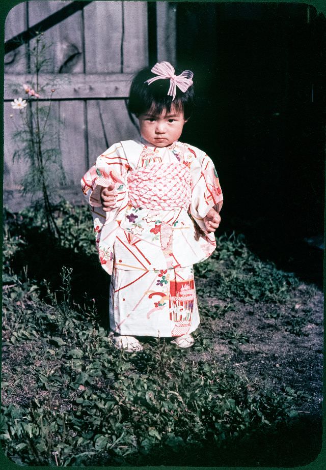 Cute little girl in a kimono