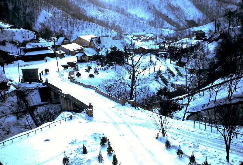 Noboribetsu village in the snow