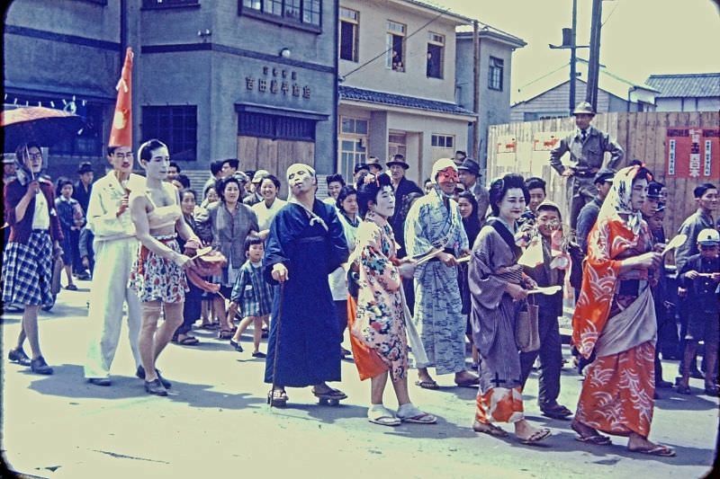 Fukuoka. Boy's Day Parade, 1950