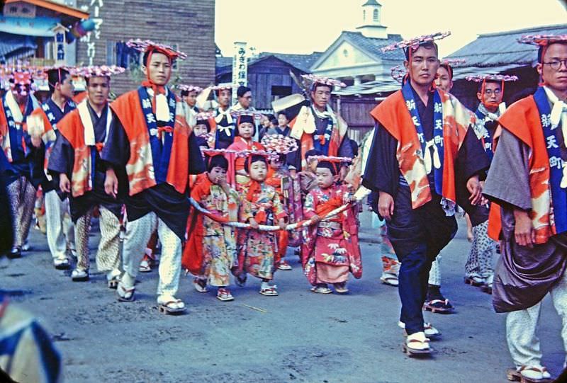 Fukuoka. Boy's Day Parade, 1950