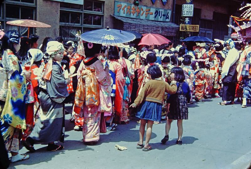 Fukuoka. Boy's Day Parade, 1950