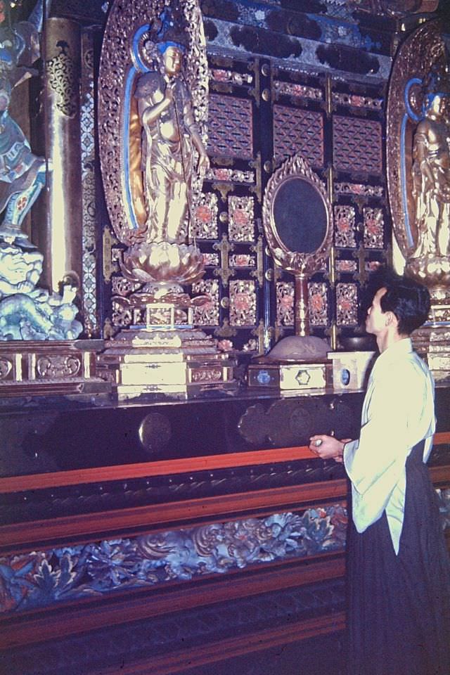 Nikko. Inside shrine, 1950