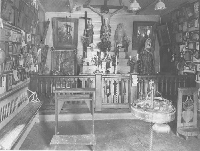 Interior of Chapel of the Miracles, San Antonio, 1920s
