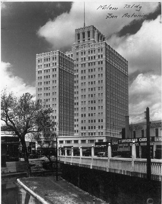 Exterior of the Milam Building, 105-125 W. Travis Street, San Antonio, 1920s