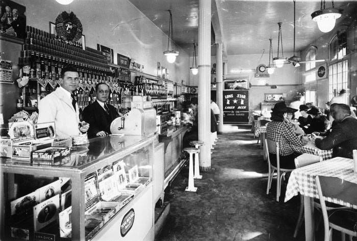 Interior of Prudential Cafe, 130 Main Plaza, San Antonio, 1939