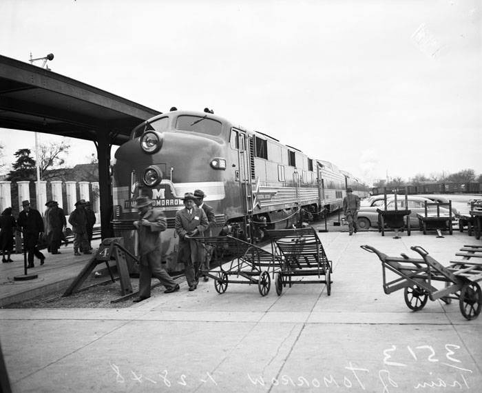 Train at train station, 1948