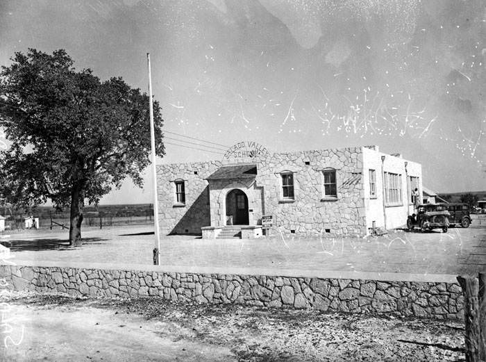 New Salado Valley School on Bitters Road, construction aided by W.P.A., 1938