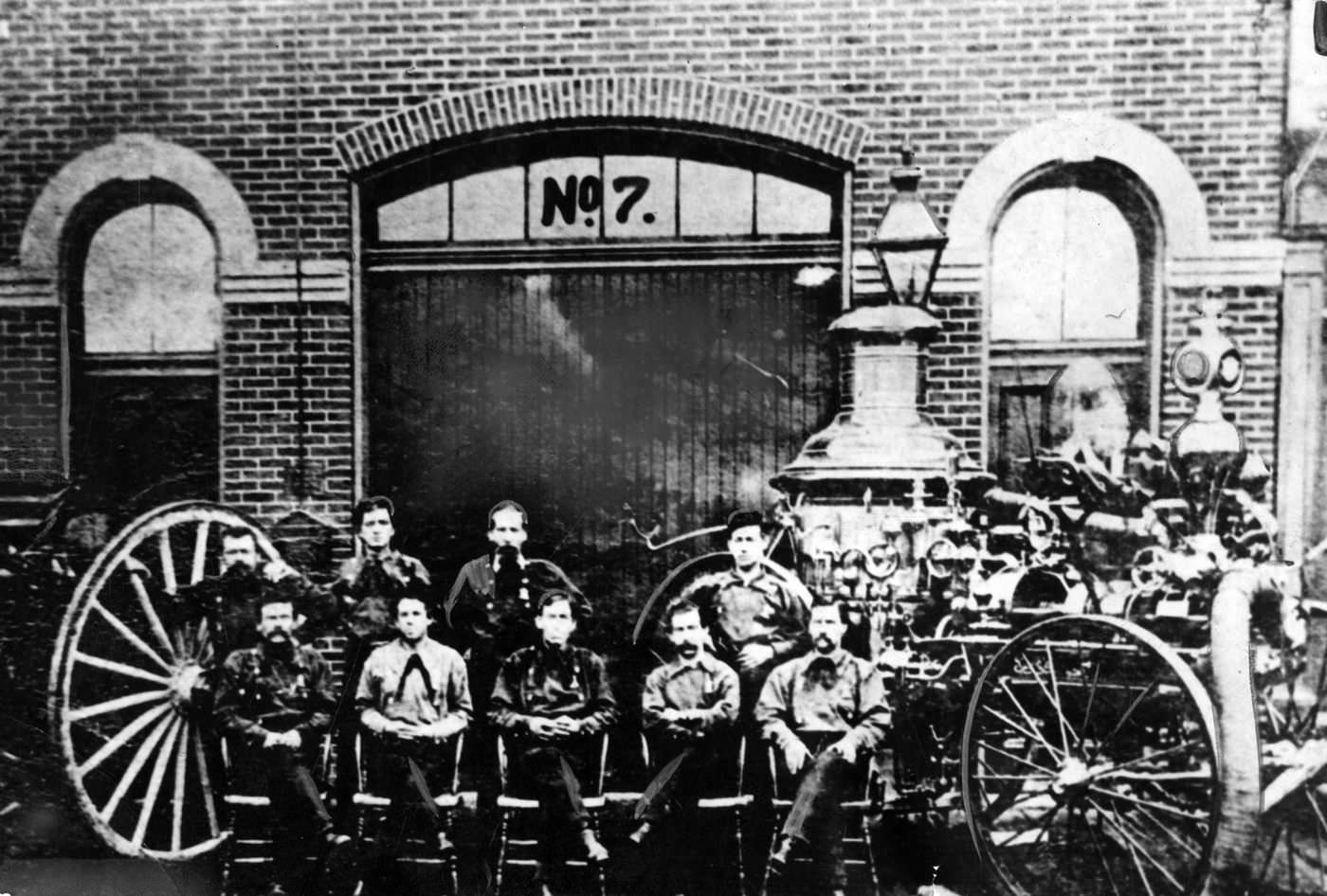 Engine Company No. 7 was stationed in Blue Island Avenue near Harrison Street, when the Great Chicago Fire started in 1871.