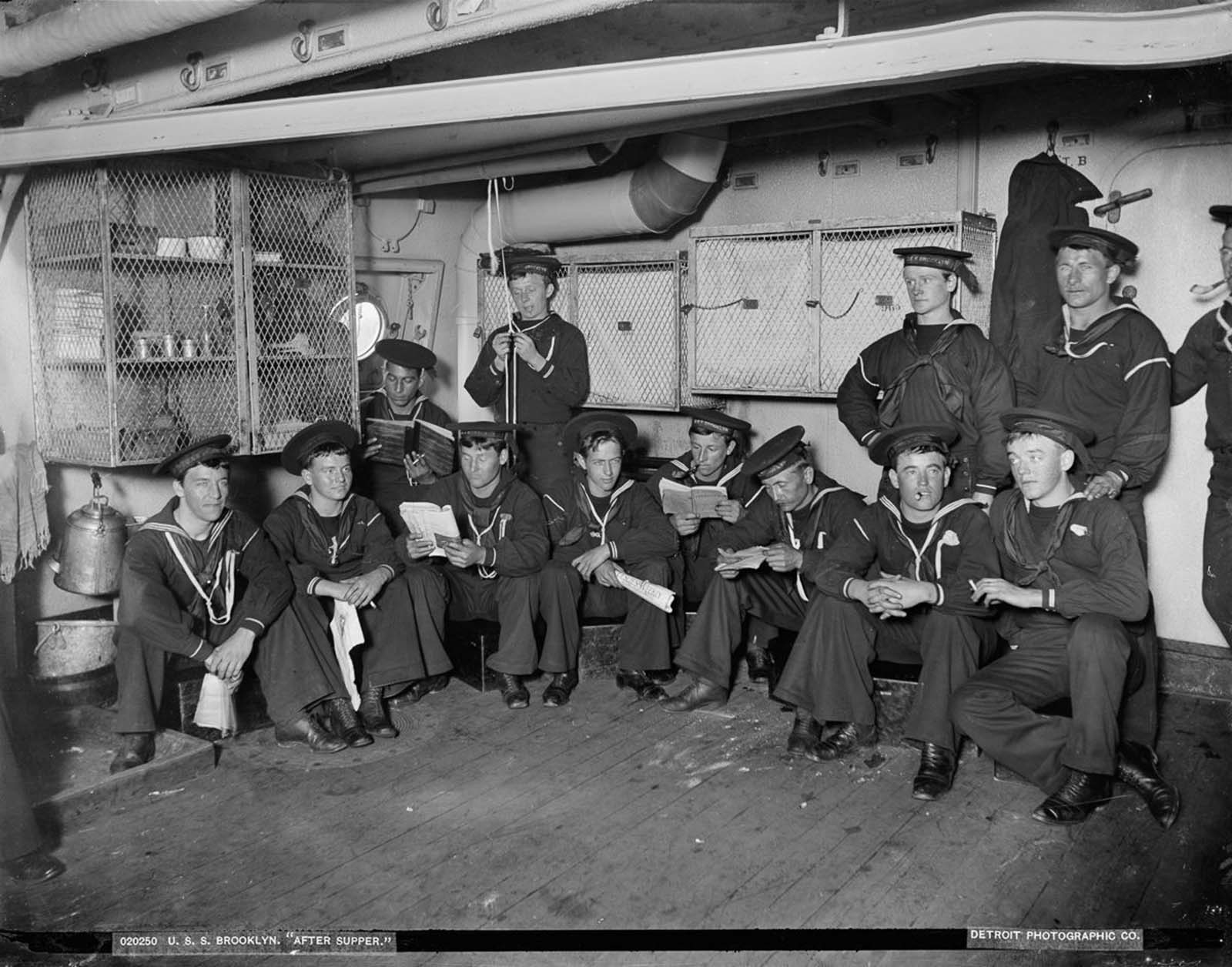 Stunning Historical Photos of USS Brooklyn in 1896 that Captured Inside of the Warship and Sailors Life