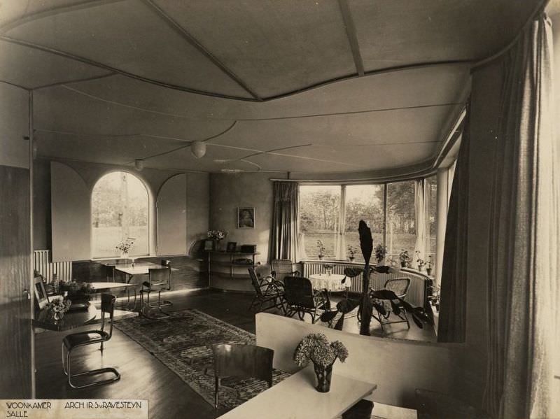 Living room interior, Prins Hendriklaan 112, Utrecht, 1932-1934