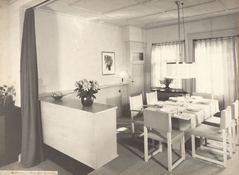 Dining room interior, 1930s