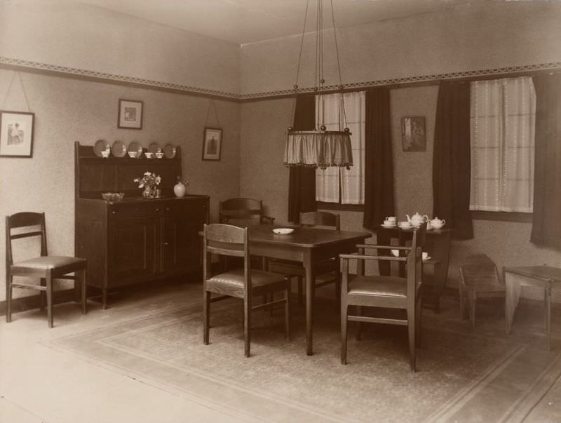 Living room interior, 1930s