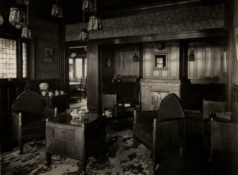 Living room interior, 1930s