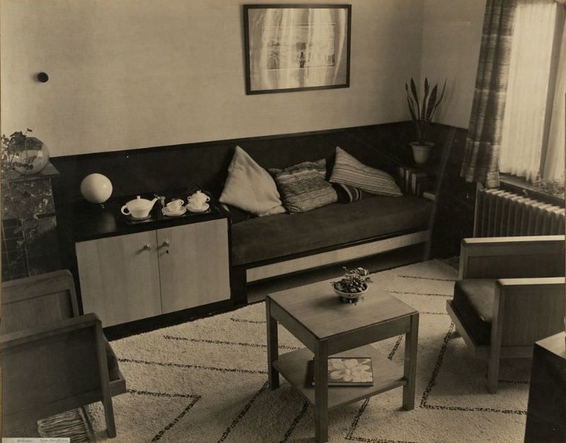 Living room interior, 1930s