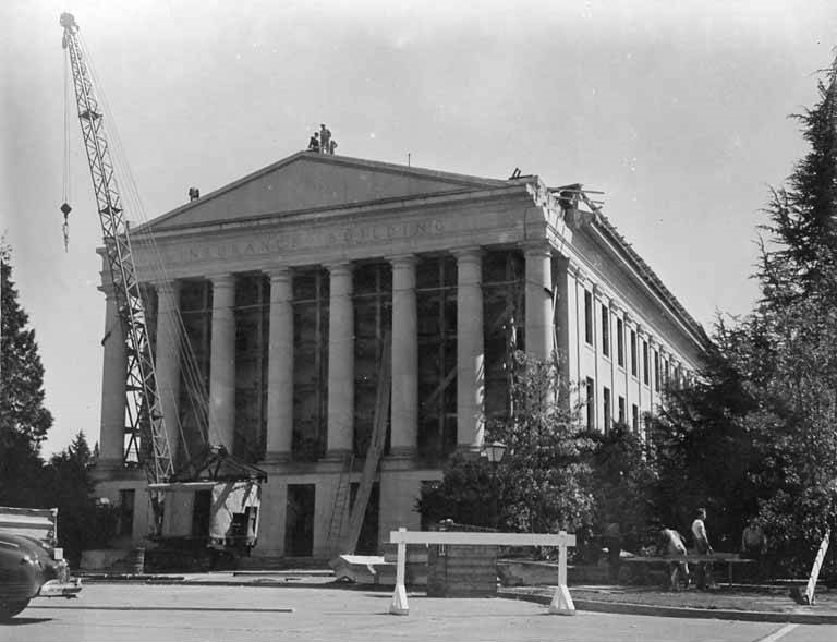 Earthquake damaged Insurance Building, Olympia, April 1949
