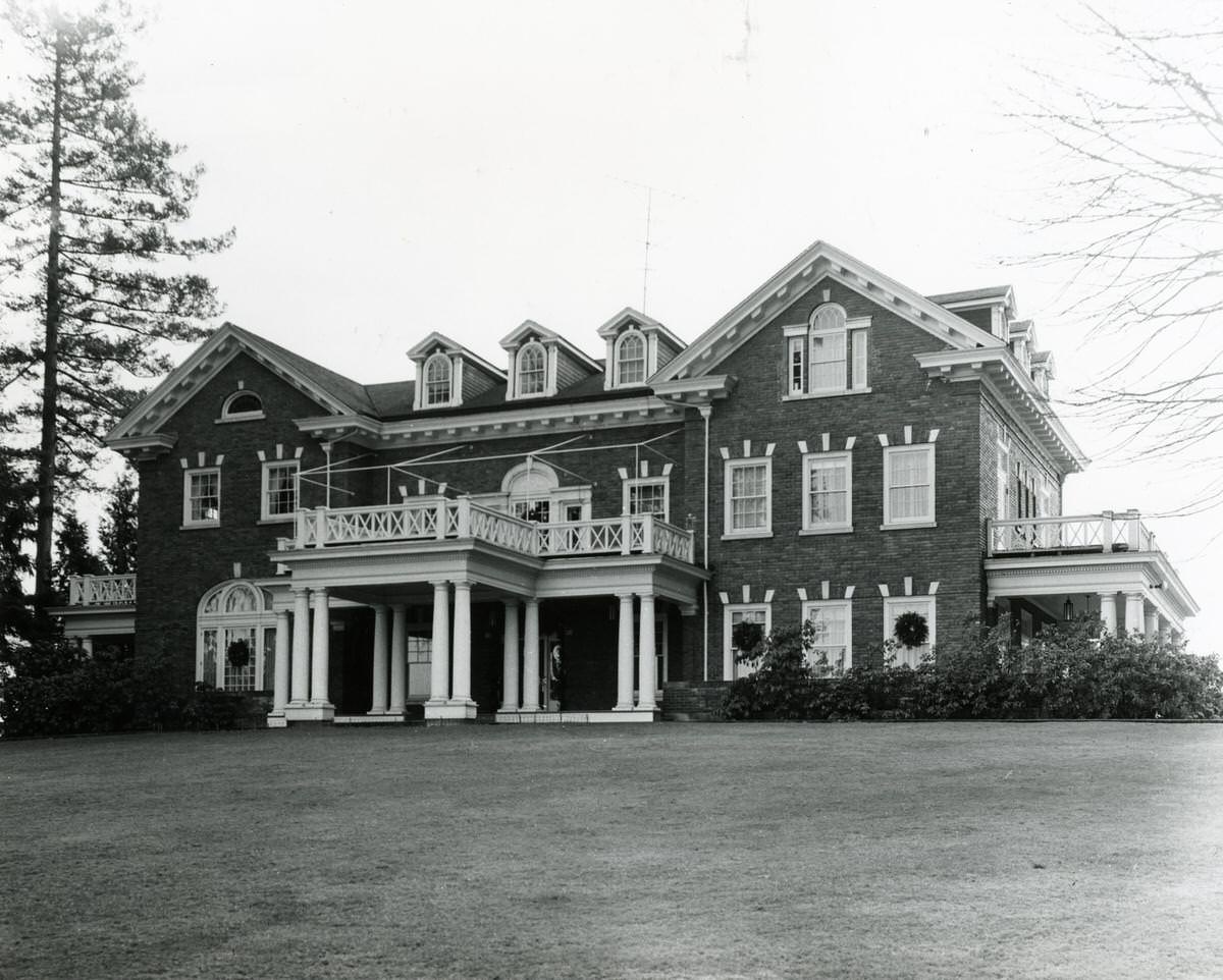 Exterior of the Governor's Mansion, located in Olympia, Washington, 1958