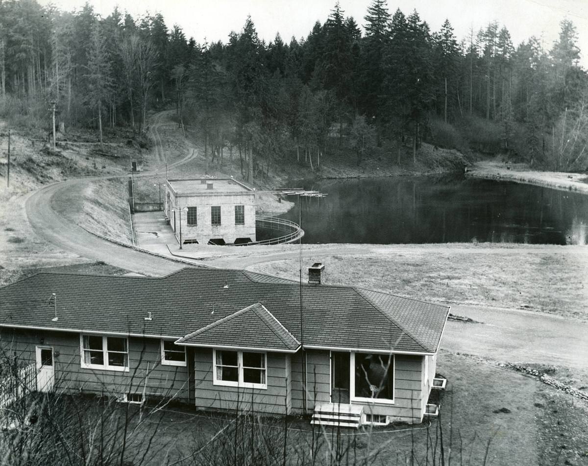 House and pumphouse at McAllister Springs, 1956