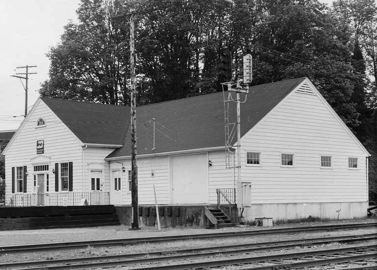 Northern Pacific Burlington Northern railroad station, Olympia, 1973