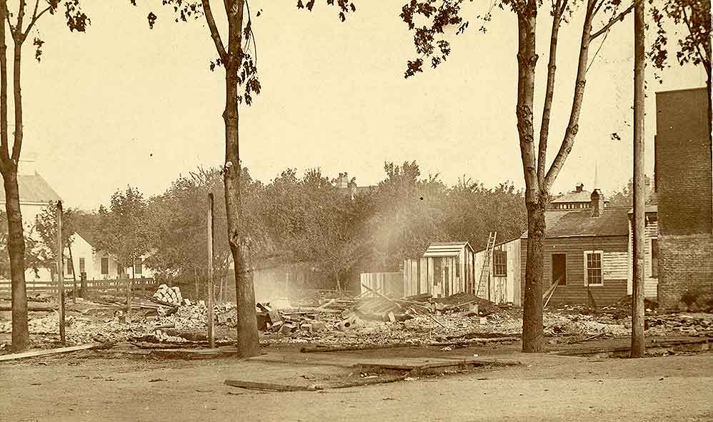 Fire at Burmeister Building, 1880s