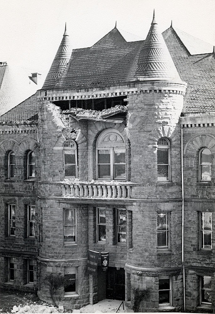 Old State Capitol building after 1949 earthquake