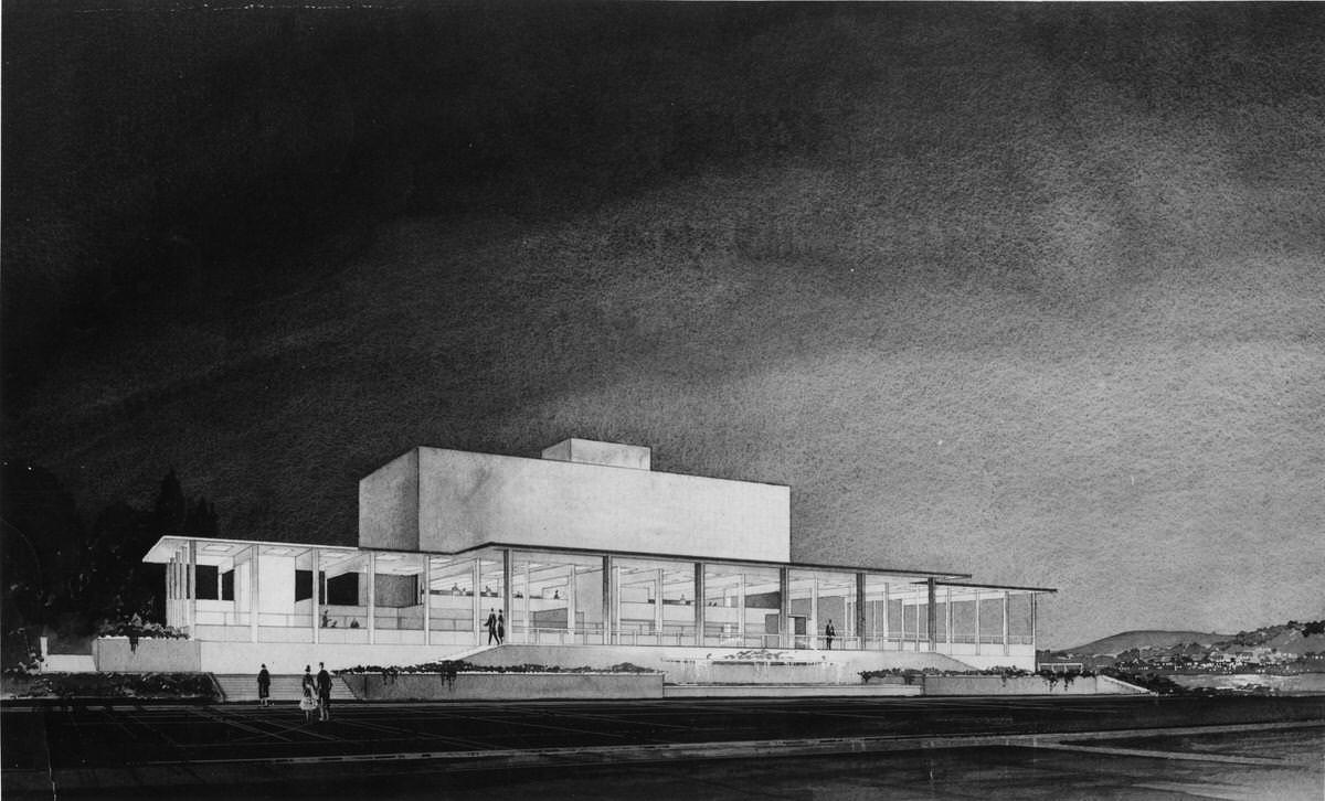 Sketch of the Pritchard Building, 1958