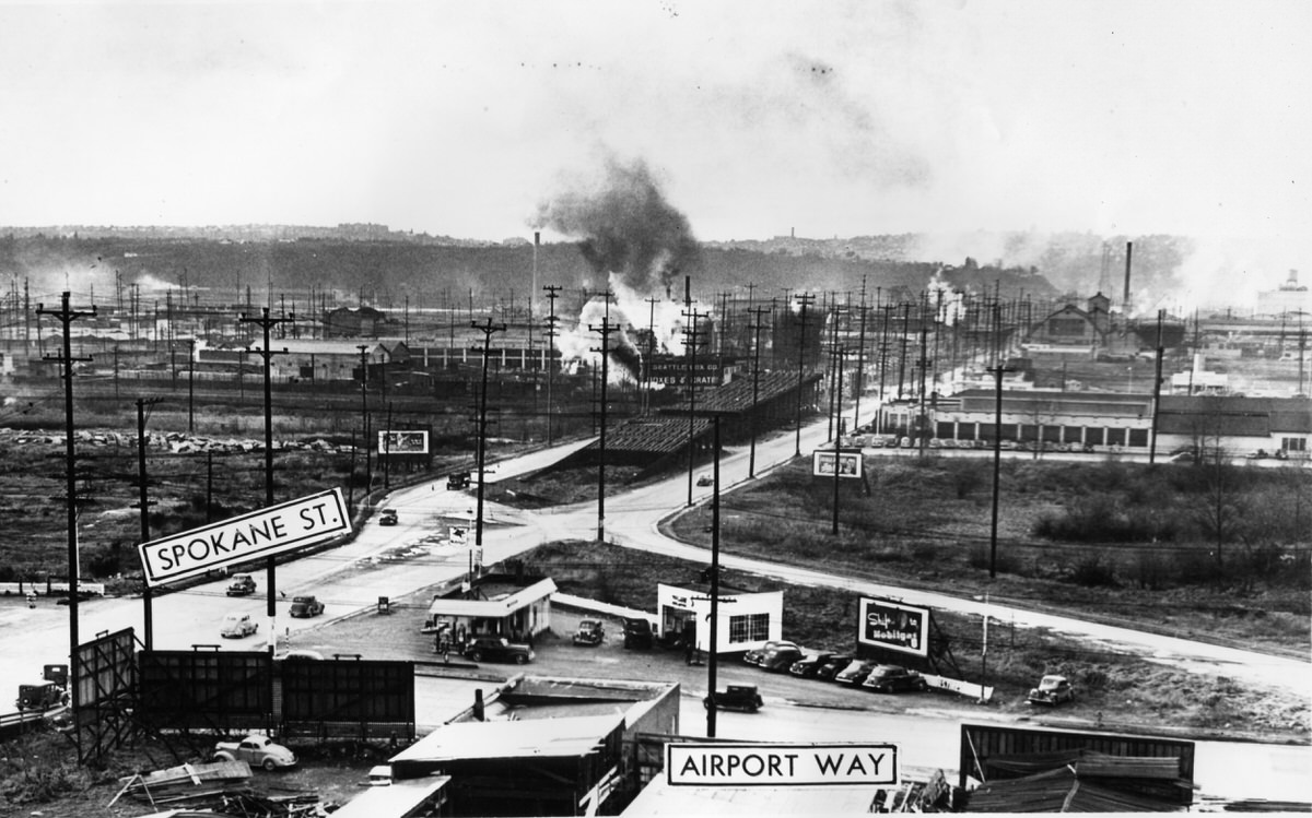 Spokane Street and Airport Way in Seattle, 1920s