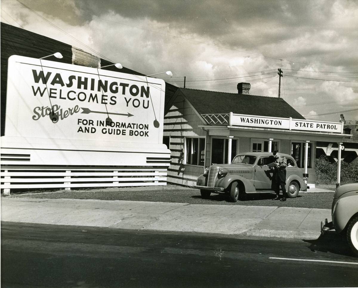 State Patrol welcome lodges, 1938