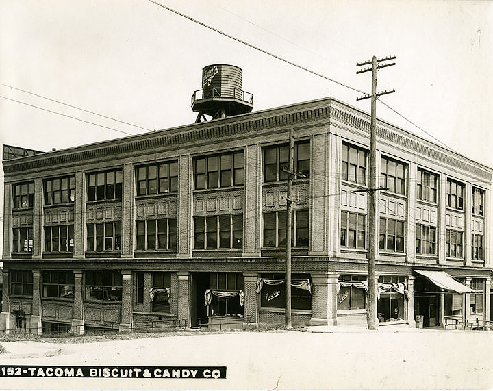 Tacoma Biscuit & Candy Co. 3 story building, 601-605 East Twenty-fifth Street, at the corner of East F Street, 1912