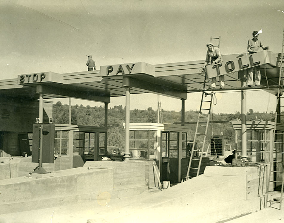 Tacoma Narrows Bridge Toll Booth Construction, 1939