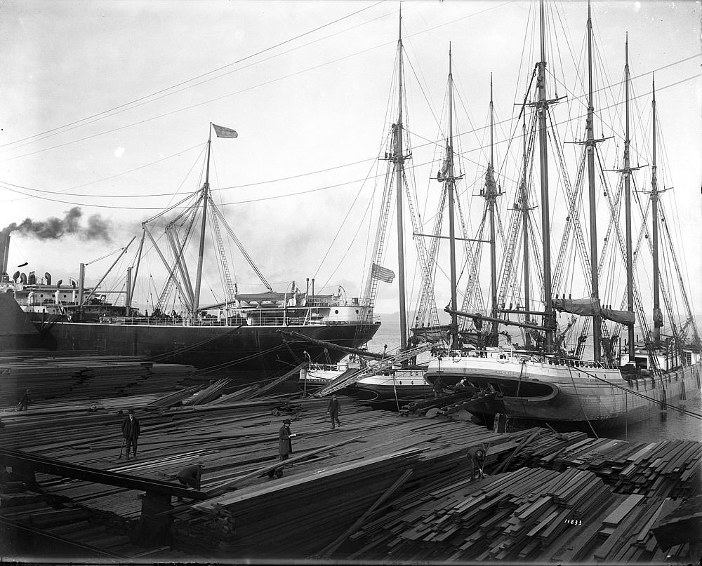 Loading Lumber at Tacoma Mill, 1909