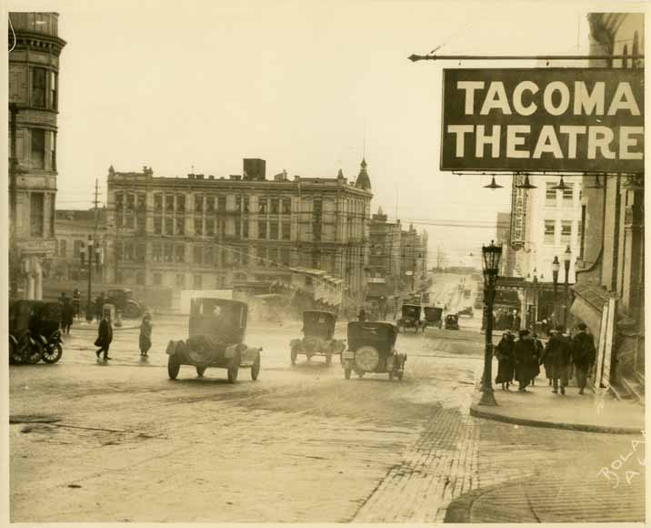 Tacoma Street Scene 9th and Broadway, 1925