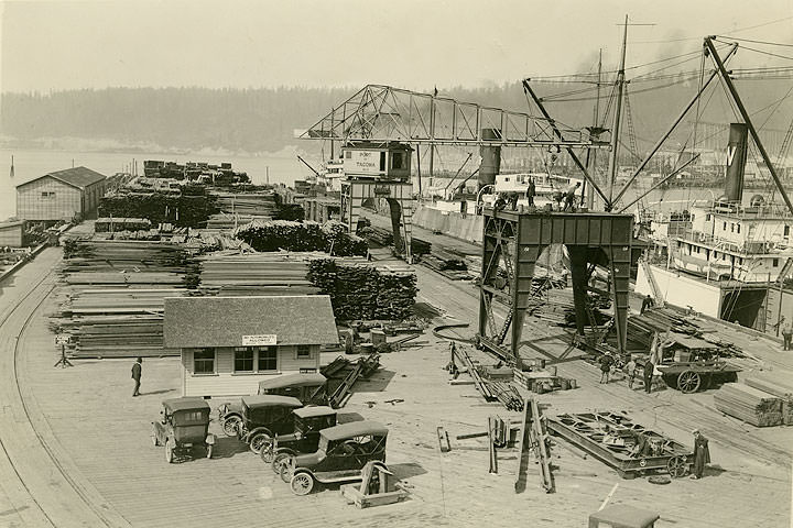 Loading Lumber at Port of Tacoma, 1920