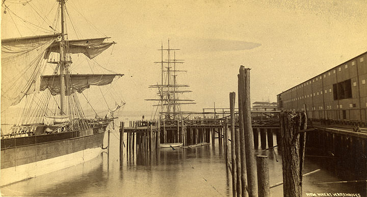 New Wheat Warehouses, Tacoma, 1890