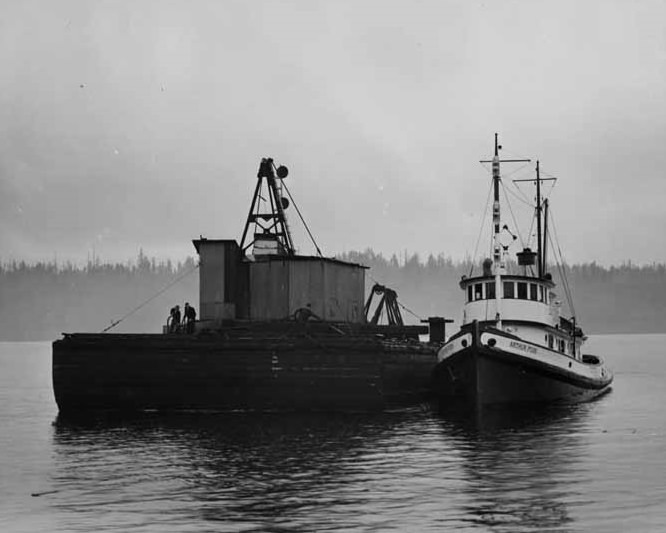 Tacoma Narrows Bridge Construction, 1939