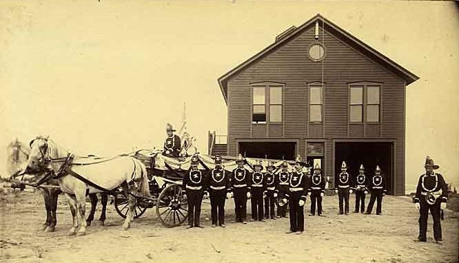 Hook & Ladder Co. No. 1, Tacoma Fire Department, 13th & A Streets, Tacoma, 1886