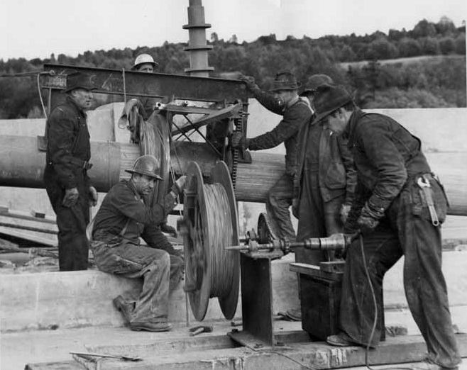 Tacoma Narrows Bridge Construction, 1939