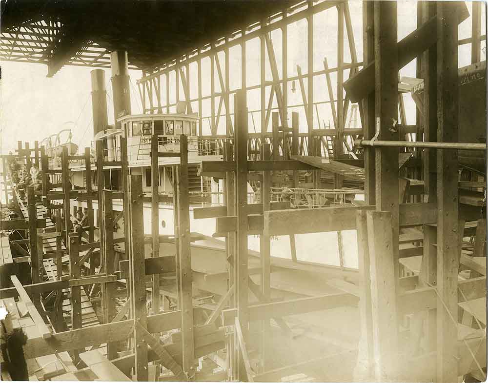 S.S. Tacoma under construction, 1913